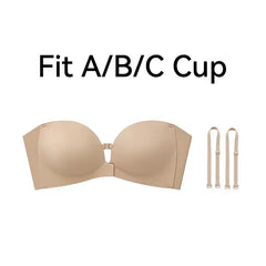 Luckmee Women's Strapless Push Up Bra with Anti-Slip Technology