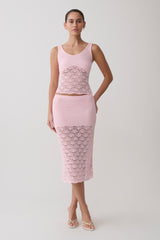 Atlantis Crochet Knit Top - Baby Pink