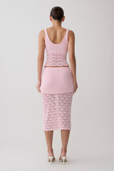 Atlantis Crochet Knit Top - Baby Pink