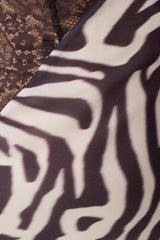 Angeline Lace And Chiffon Maxi Dress - Abstract Zebra Print