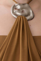 Sade Halter Top With Hardware - Caramel