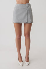 Daisy Wrap Mini Skirt - Charcoal Marle