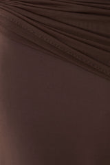 Aspyn Slinky Gathered Wide Leg Pants - Chocolate