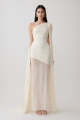 Asher Slinky One Shoulder Maxi Dress - Ivory
