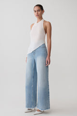 Clea Relaxed Sheer Halter Top - Ivory