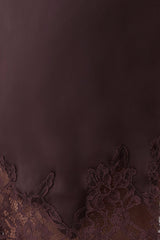 Nina Lace And Satin Mini Skirt - Chocolate