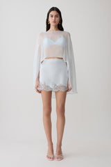 Kirstine Bralette With Chiffon Cape - Ice Blue