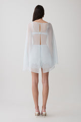 Kirstine Bralette With Chiffon Cape - Ice Blue