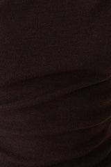 Culver Draped Twist Knit Top - Chocolate