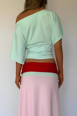 One Shoulder Cropped Fitted Blouse