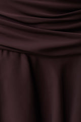 Poppy Satin Halter Mini Dress - Chocolate