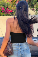Casual Backless Bow Slim Halter Top