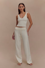 Natalya Knit Wide Leg Pants - Ivory