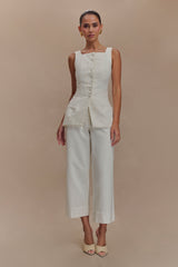 Kaitlyn Cropped Wide Leg Jeans - White