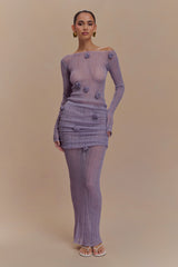 Orianna Orchid Knit Maxi Skirt - Orchid