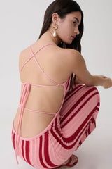 Shepherd Crochet Halter Maxi Dress - Pink