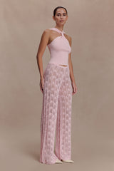 Angelika Twist Front Knit Top - Baby Pink