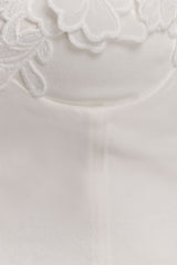 Melany Applique Denim Bustier - White
