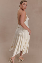 Sylvie Modal Hankie Midi Dress - Ivory