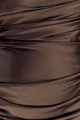 Sarah Strapless Maxi Dress With Waist Tie - Mocha