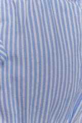 Gretel Sleeveless Crop Top - Blue Pinstripe