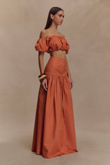 Autumn Maxi Skirt - Burnt Orange