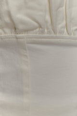 Cecilia Denim Frill Corset - White