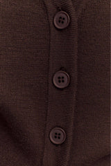 Alexia Buttoned Oversized Cardigan - Dark Chocolate