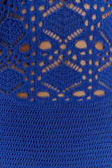 Everette Crochet Knit Mini Dress - Cobalt