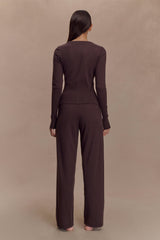 Natalya Knit Wide Leg Pants - Dark Chocolate