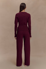 Reese Fitted Knit Cardigan - Merlot