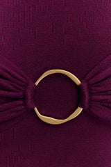 Azariah Long Sleeve Knit Midi Dress - Plum