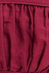 Scottie Shirred Linen Bandeau - Wine
