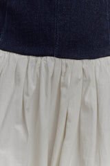 Ashwin Denim Cotton Midi Dress - Indigo Blue