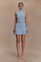 Indy Pointelle Knit Top - Cornflower Blue