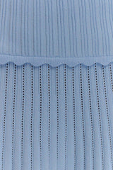 Indy Pointelle Knit Top - Cornflower Blue