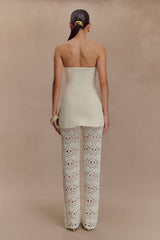 Anette Bandage Knit Strapless Top - Ivory