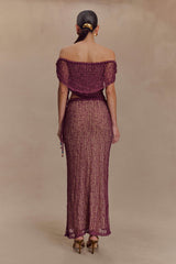 Cordelia Off Shoulder Knit Top - Mauve
