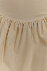 Janis Cotton Frill Mini Dress - Nude