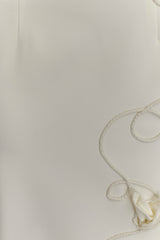 Virginia Suiting Embroidered Midi Dress - White