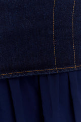 Tully Chiffon Denim Maxi Skirt - Indigo Blue
