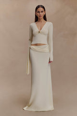 Bowie Low Rise Knit Maxi Skirt - Ivory