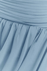 Micaela Chiffon Gathered Maxi Dress - Alaskan Blue