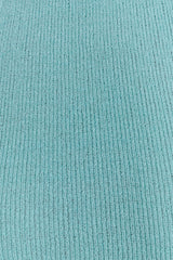 Melodie Halter Knit Maxi Dress - Cyan Blue