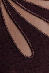 Brock Asymmetrical Neckline Knit Top - Dark Chocolate