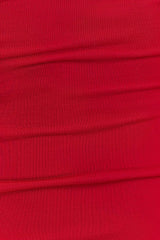 Mattea Slinky And Mesh Mini Dress With Scarf - Red