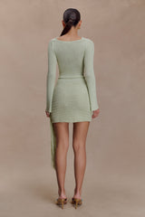 Elowen Knit Cowl Long Sleeve Top - Pastel Green