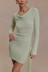 Terrymae Crochet Mini Skirt - Pastel Green