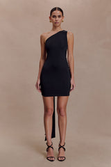 Claudette Slinky Mini Dress With Hardware - Black