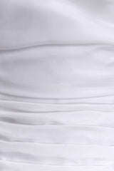 Daniela Ruched Halter Midi Dress - White